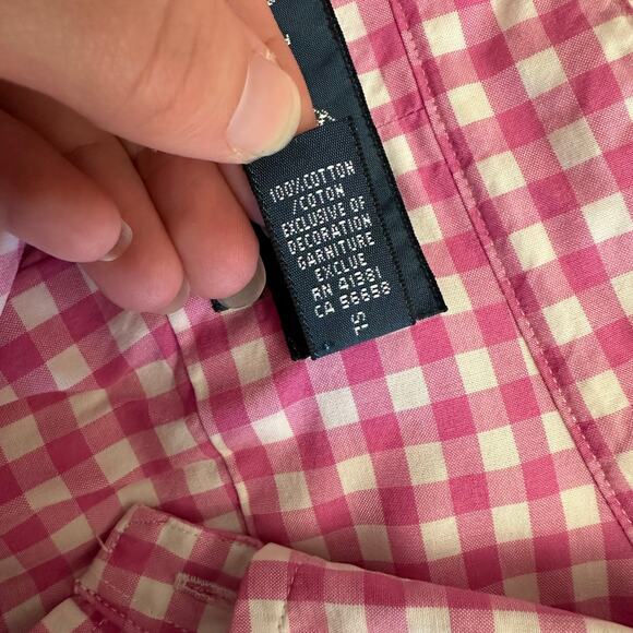 Ralph Lauren Custom Fit Pink Gingham Button-Down Shirt Men’s XL - Picture 6 of 7